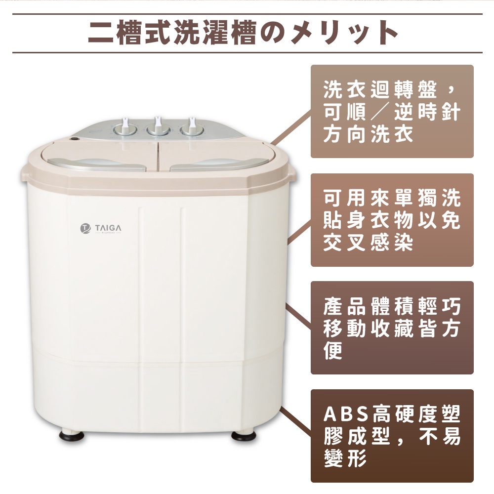 TAIGA Mini Twin Tub Gentle Washing Machine CB1062(T), , large
