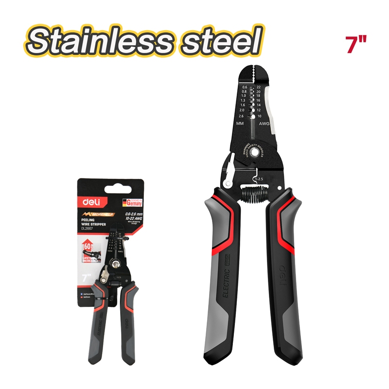 【得力工具 deli tools】 專業 精密 剪線 剝線鉗 0.2~0.8mm 剝皮鉗 拔線鉗-細線用, , large