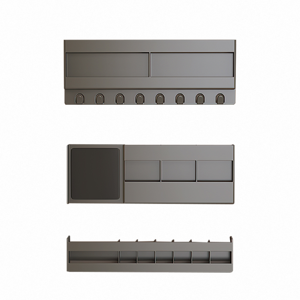 【上手家居】分體式鏡櫃浴室收納架-3件組 灰色(鏡櫃收納架/浴室架/鏡櫃置物架/浴室置物/廁所收納架), , large