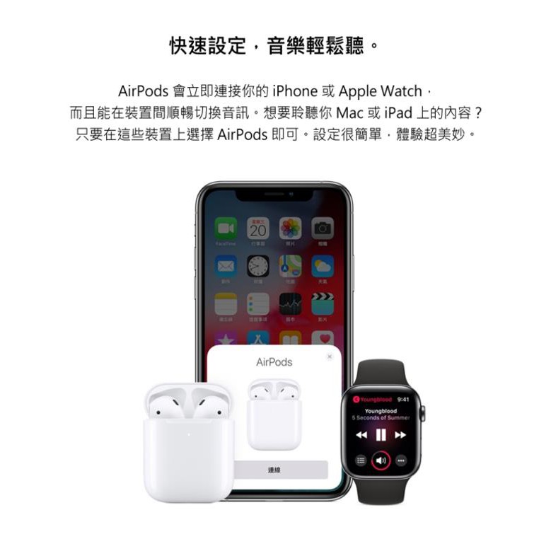 Apple Airpods 2 MRXJ2TA/A 藍芽無線耳機 (搭配無線充電盒) _ 原廠公司貨 (2019), , large
