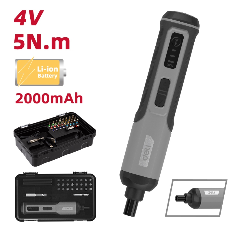 【得力工具 deli tools】大扭力 5Nm 電動起子工具組 十字 一字 六角 星型 家具 層櫃 組裝 螺絲 起子, , large