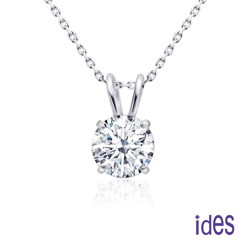 [ides愛蒂思]  GIA證  天然鑽石 一克拉 D色 八心八箭車工項鍊/簡約四爪, , large