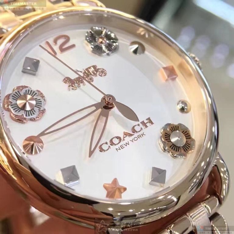 [星晴錶業]COACH手錶,36mm,CH00036白色錶面玫瑰金錶殼玫瑰金色精鋼錶帶款, , large