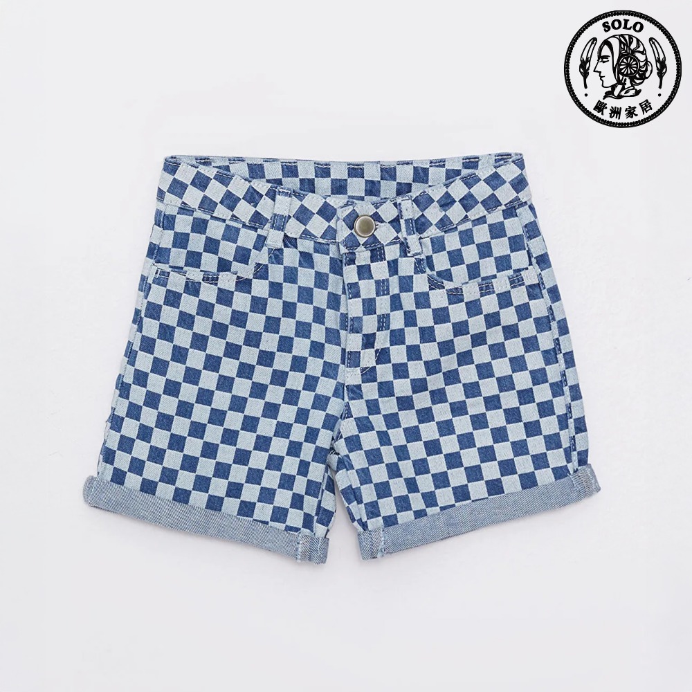 【SOLO歐洲家居】LCW 土耳其製 格紋牛仔短褲 純棉 兒童牛仔褲 5-14歲, , large