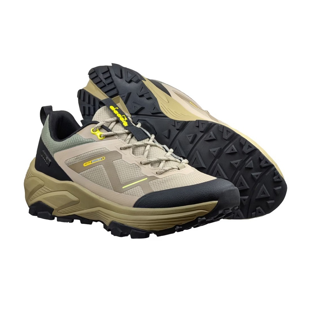 DIADORA迪亞多那 登峰戶外越野鞋 男運動鞋 男鞋 登山鞋 防潑水 輕量 彈性 吸衝 足弓支撐 穩定 防滑 灰 卡其, , large