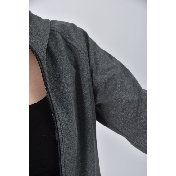 (M) uniqlo連帽灰色外套二手衣, , large