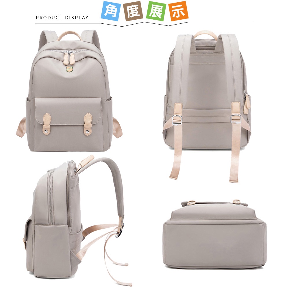 SPRING-尼龍後背包韓版時尚商務通勤後背包大容量後背包旅行後背包-多色, , large