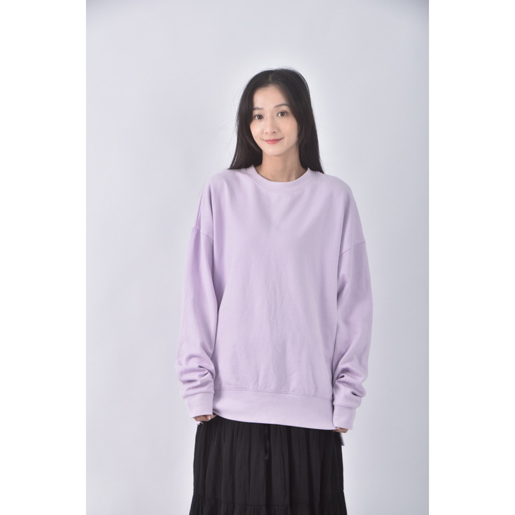 (XL) stl質感圓領紫色長袖上衣二手衣, , large