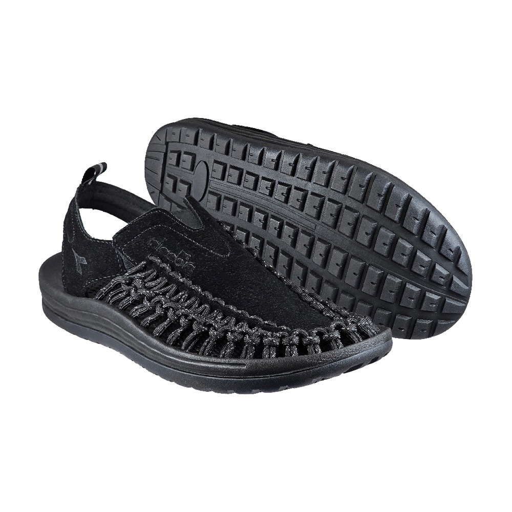 DIADORA迪亞多那 魷魚兩棲編織涼鞋 男鞋 時尚 簡約 素色 水陸兩用 反光 吸震 輕量 耐磨 耐用 止滑 黑 灰, , large