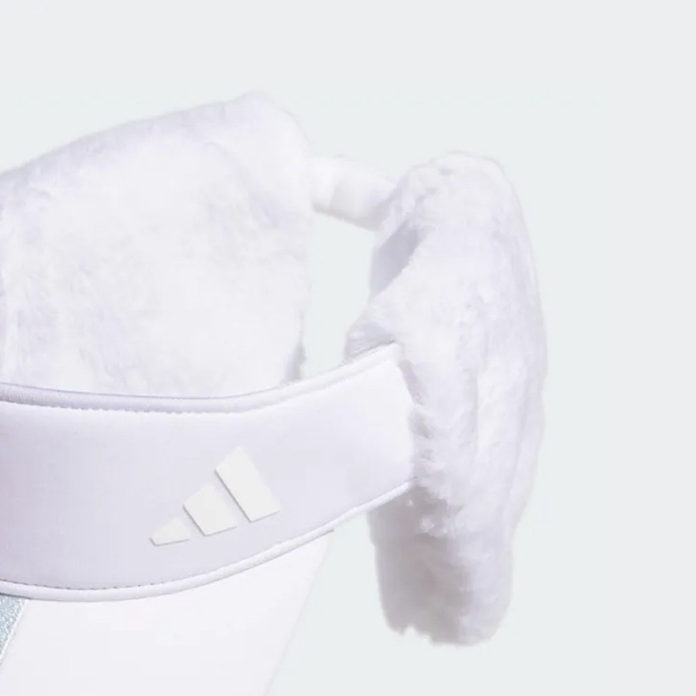 Adidas 高爾夫中空帽 耳罩可拆 漸層三條紋設計 白色 (女款), , large