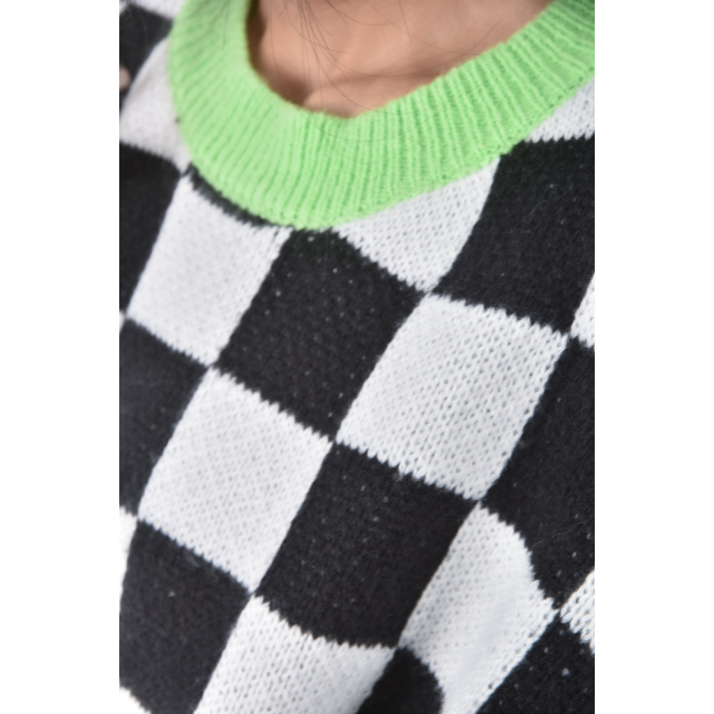 (2XL) le wong棋盤黑色長袖上衣二手衣, , large