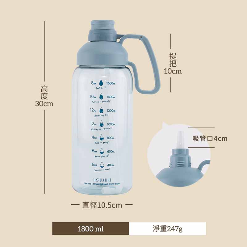 『HOUSUXI』TO GO大容量TRITAN水瓶 (雪白), , large