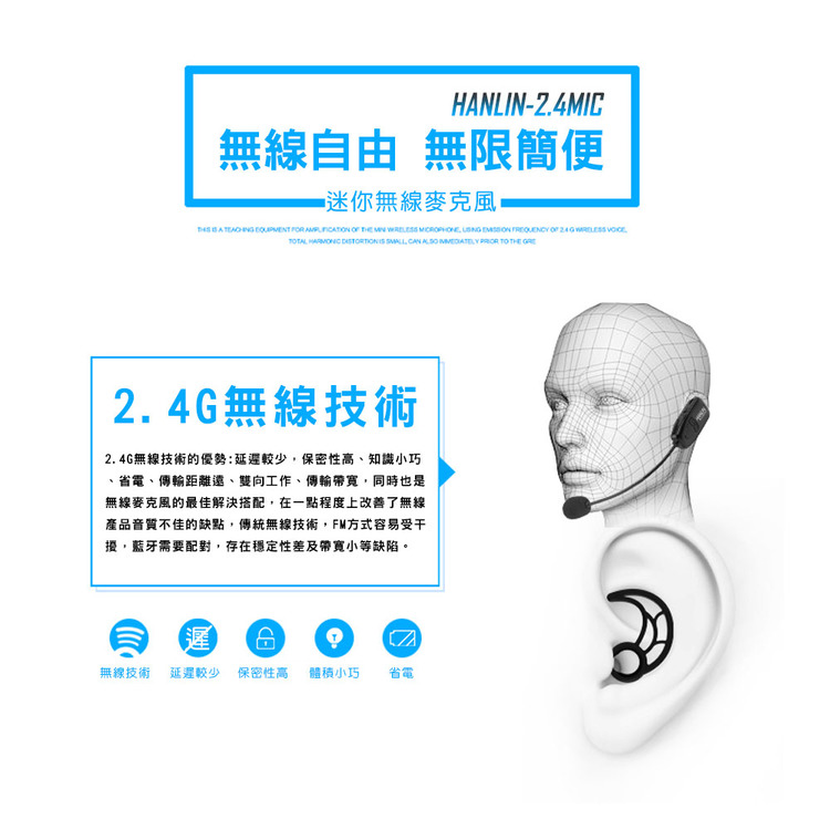 【HANLIN】-2.4MIC 頭戴2.4G麥克風 隨插即用免配對#演講 教學 唱歌 老師必備 USB, , large