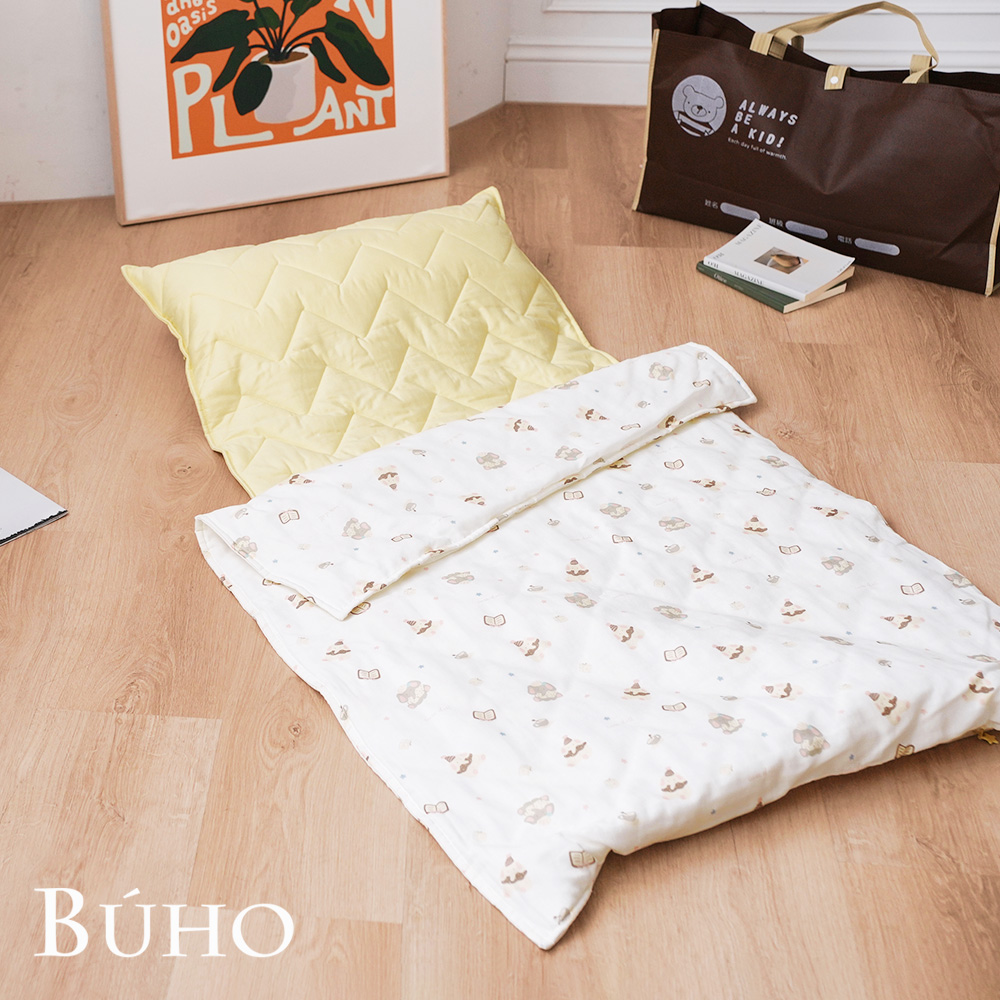 BUHO "Princess Party" made in Taiwan natural cotton breathable double-layer yarn children's sleeping mat four seasons quilt three-piece set, , large