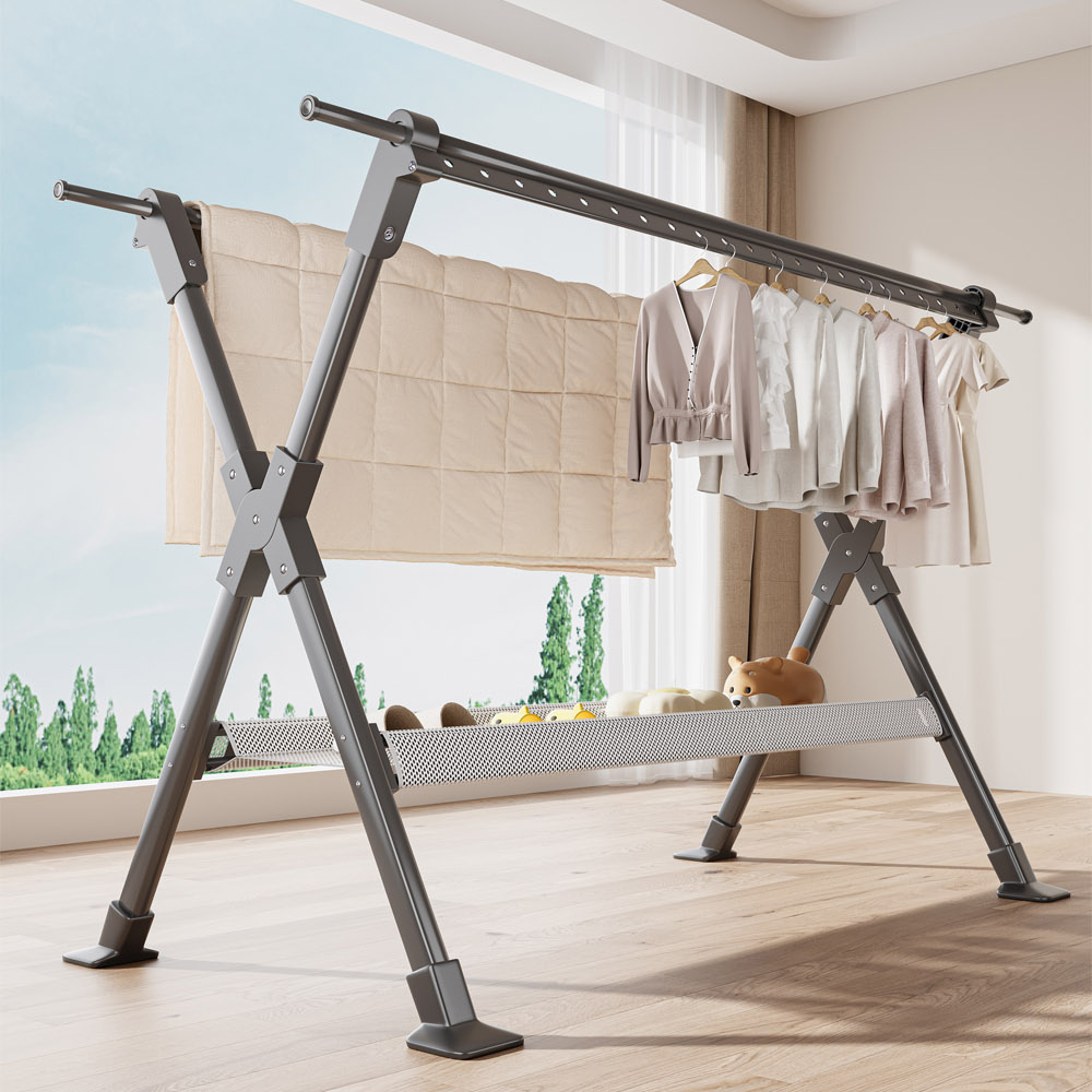 【AOTTO】升級加長X型伸縮折疊曬衣架(HA-032)	, , large