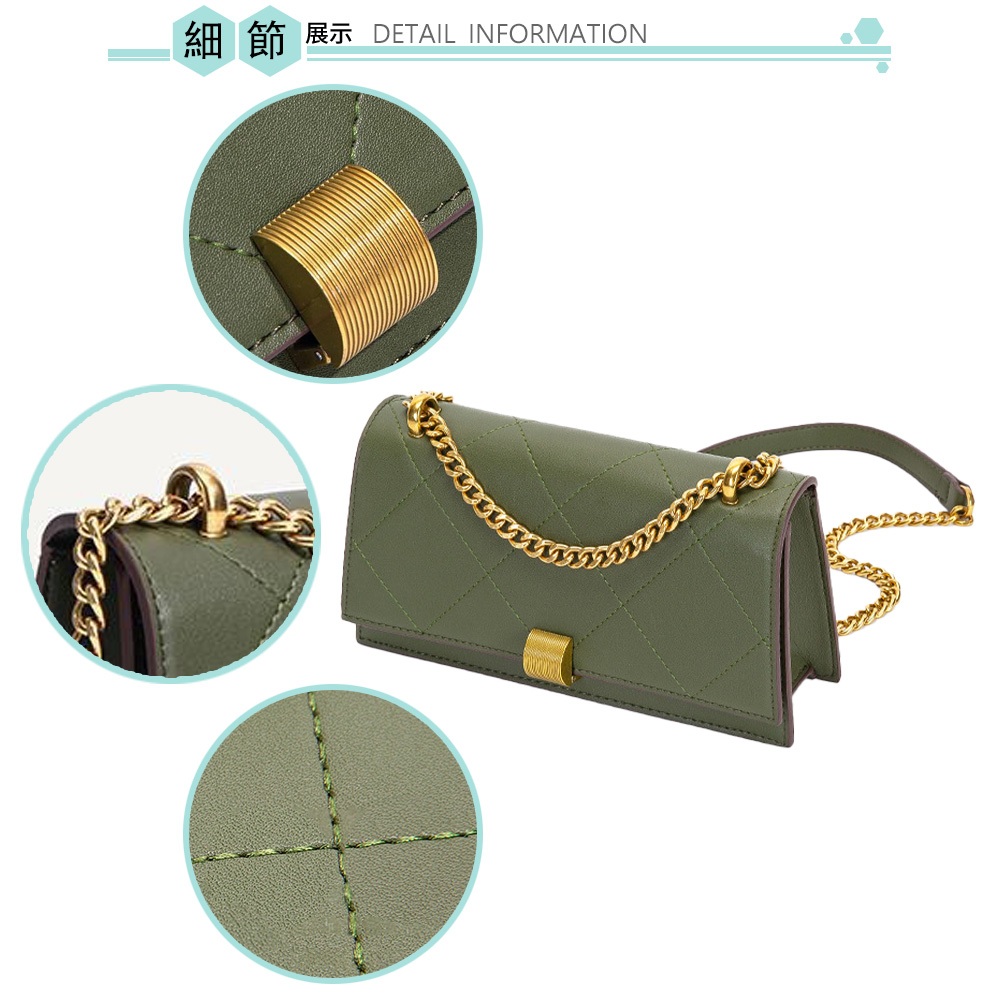 SPRING-菱格鍊條包 刺繡鍊條小斜背包 菱格晚宴包 -多色 菱格鍊條肩背包, , large