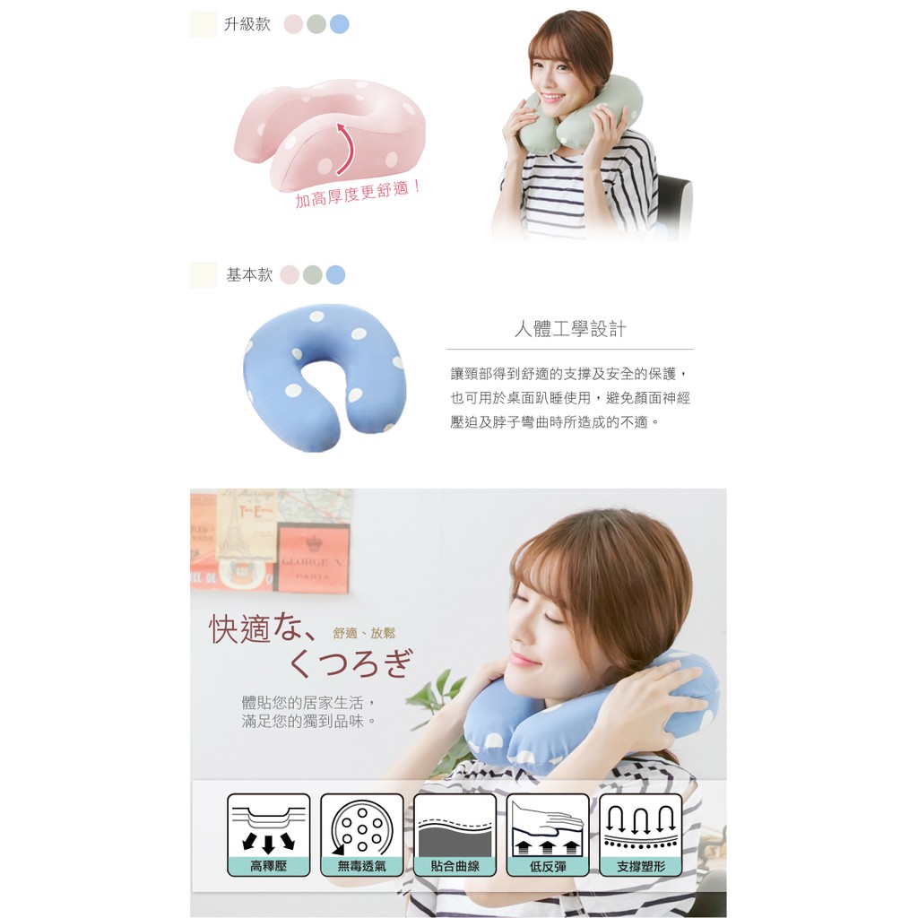【格藍傢飾】水玉涼感舒壓護頸枕- 記憶綿 記憶枕 記憶頸枕 頭枕 脖枕 辦公室 飛機枕 午休枕 午睡枕 旅遊 車用, , large