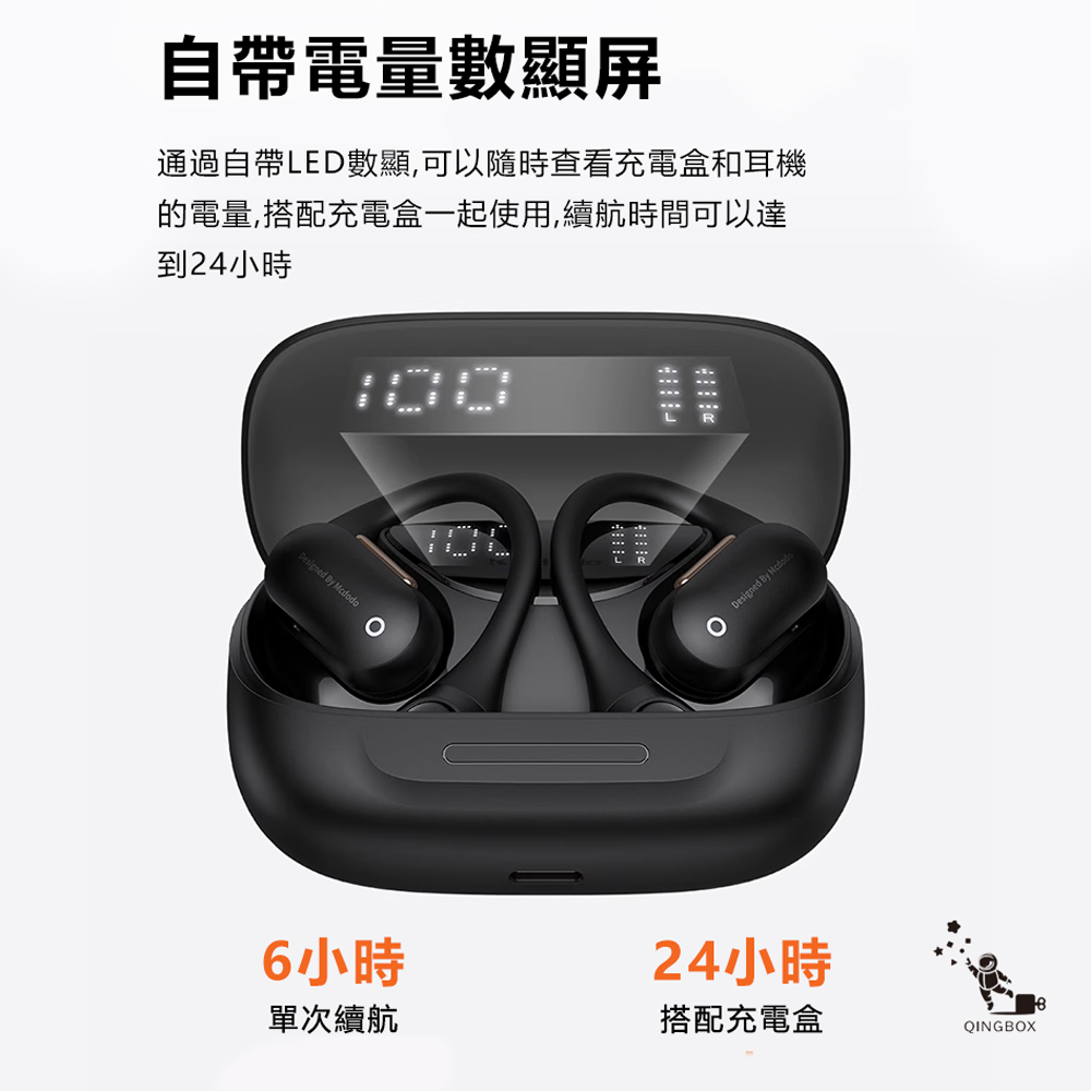 Mcdodo Open-Ear True Wireless Earbuds with LED Display, , large