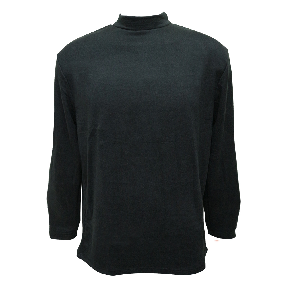 男羊毛蠶絲保暖衣-立領-6865-黑色-L號-2件, , large