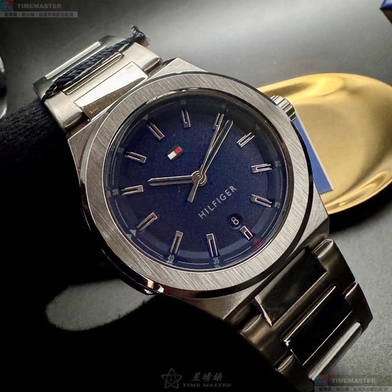 [星晴錶業]TommyHilfiger手錶,44mm,TH00072寶藍色錶面銀錶殼銀色精鋼錶帶款, , large