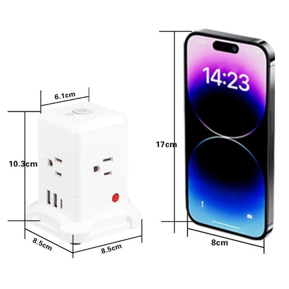 魔方立式一層插座usb帶夜燈, , large