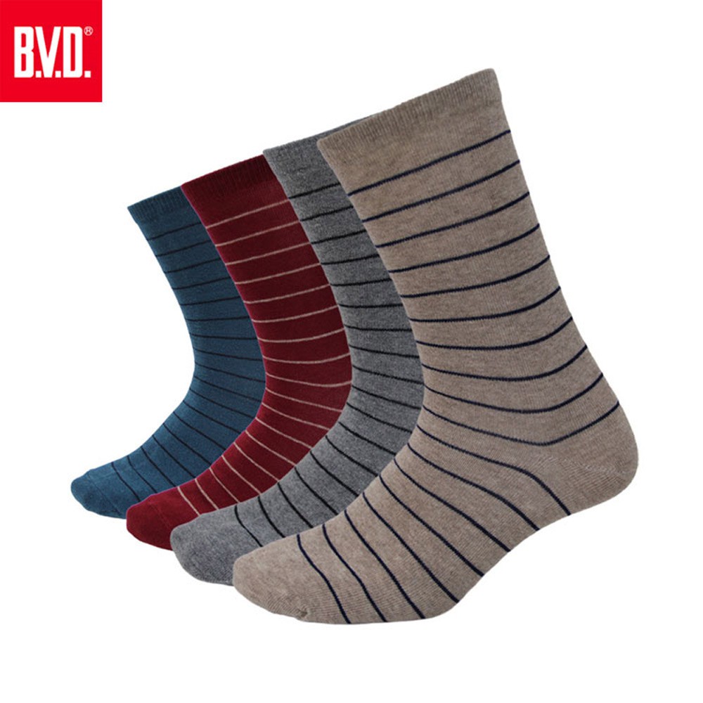【BVD】細條紋男襪<麻米白>B207 襪子 長襪 休閒襪, , large