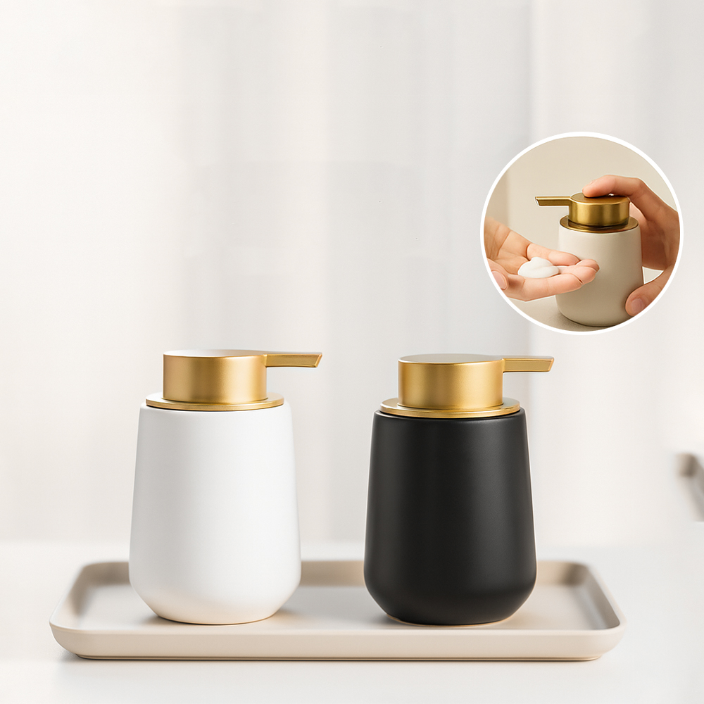 【上手家居】陶瓷分裝瓶 消光黑(按壓瓶/乳液分裝瓶/按壓分裝瓶/乳液瓶), , large
