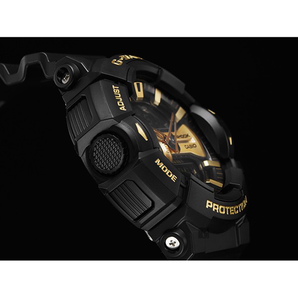 CASIO卡西歐 G-SHOCK 金屬系雙顯手錶-經典黑金 GA-400GB-1A9, , large