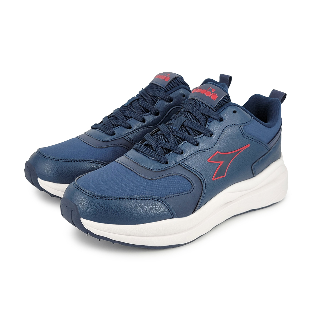 DIADORA迪亞多那 防潑水復古運動鞋 男運動鞋 男鞋 時尚 反光 寬楦 高腳背 輕量 吸震 減壓 彈力棉鞋墊 藍 灰, 藍,25.5, large