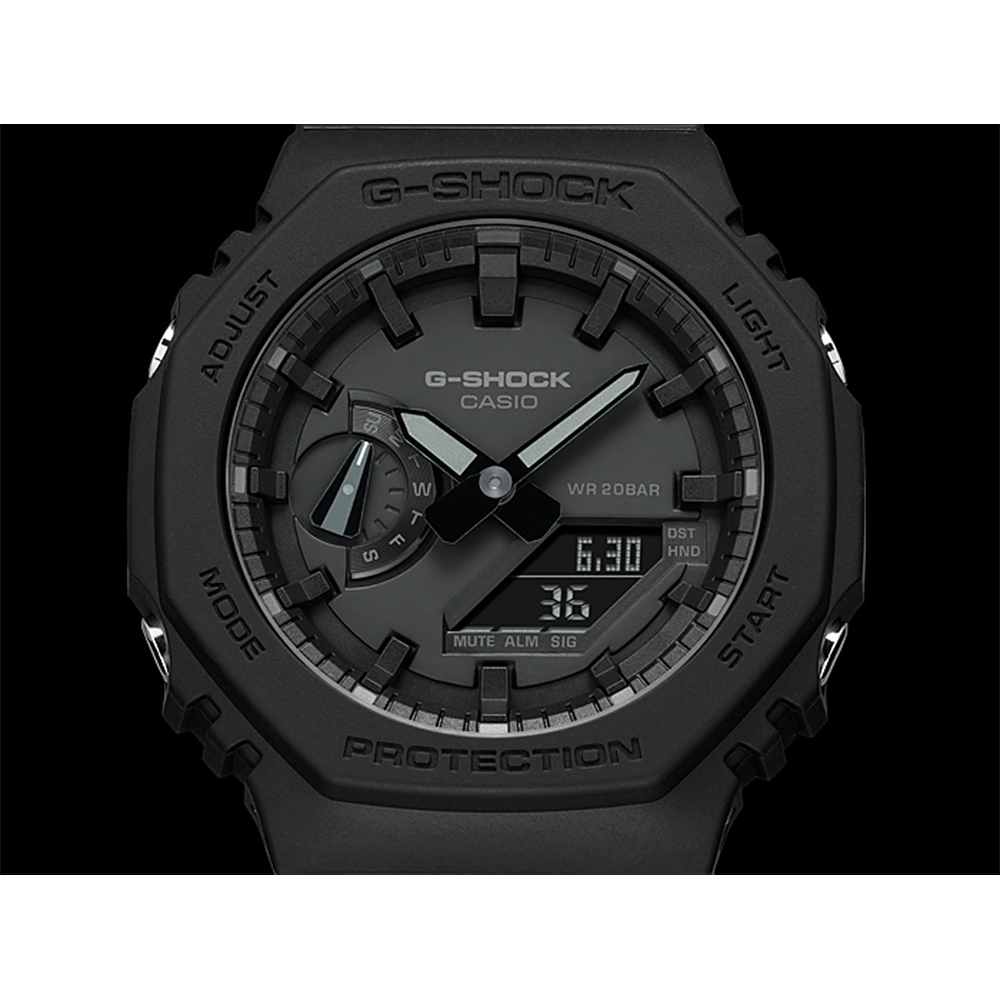 CASIO 卡西歐 G-SHOCK 街頭軍事系列 八角 電子錶-黑 GA-2100-1A1, , large