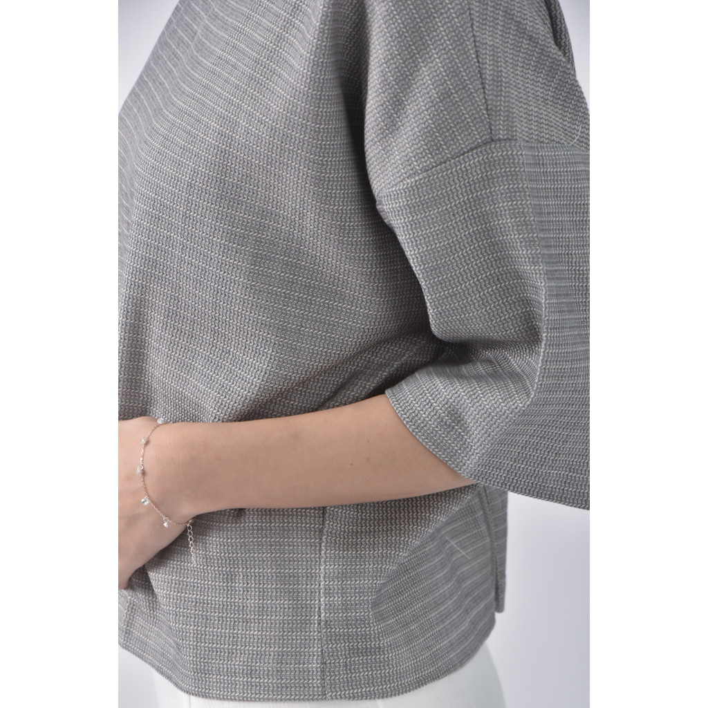 (S) kodz質感棉質圓領灰色短袖上衣二手衣, , large