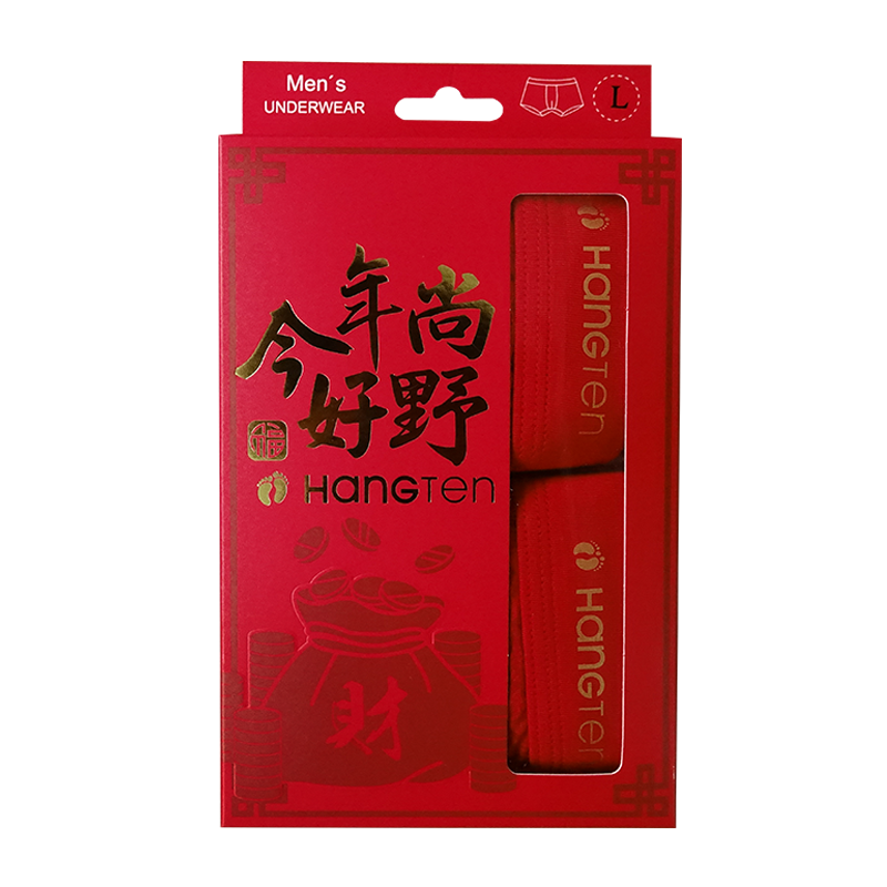 HangTen開運彈力男平口褲二入組, , large