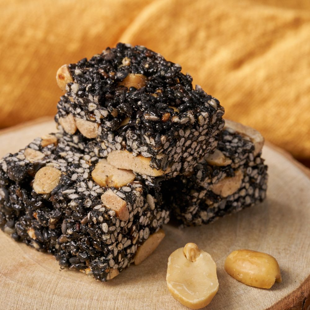 Sesame Peanut Brittle 5-Pack + 2 Bonus Packs | Black Sesame & Peanut Handmade Snack【ChouChou Enterprise】, , large