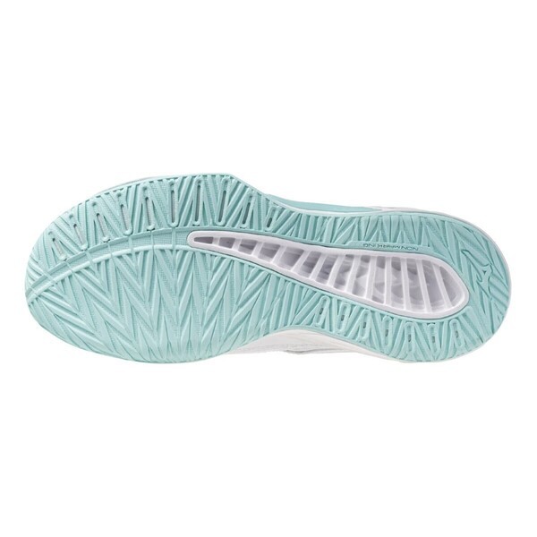 Mizuno Thunder Blade Z 女 排球鞋 穩定 包覆 回彈 白 淺藍 [V1GC237040], , large