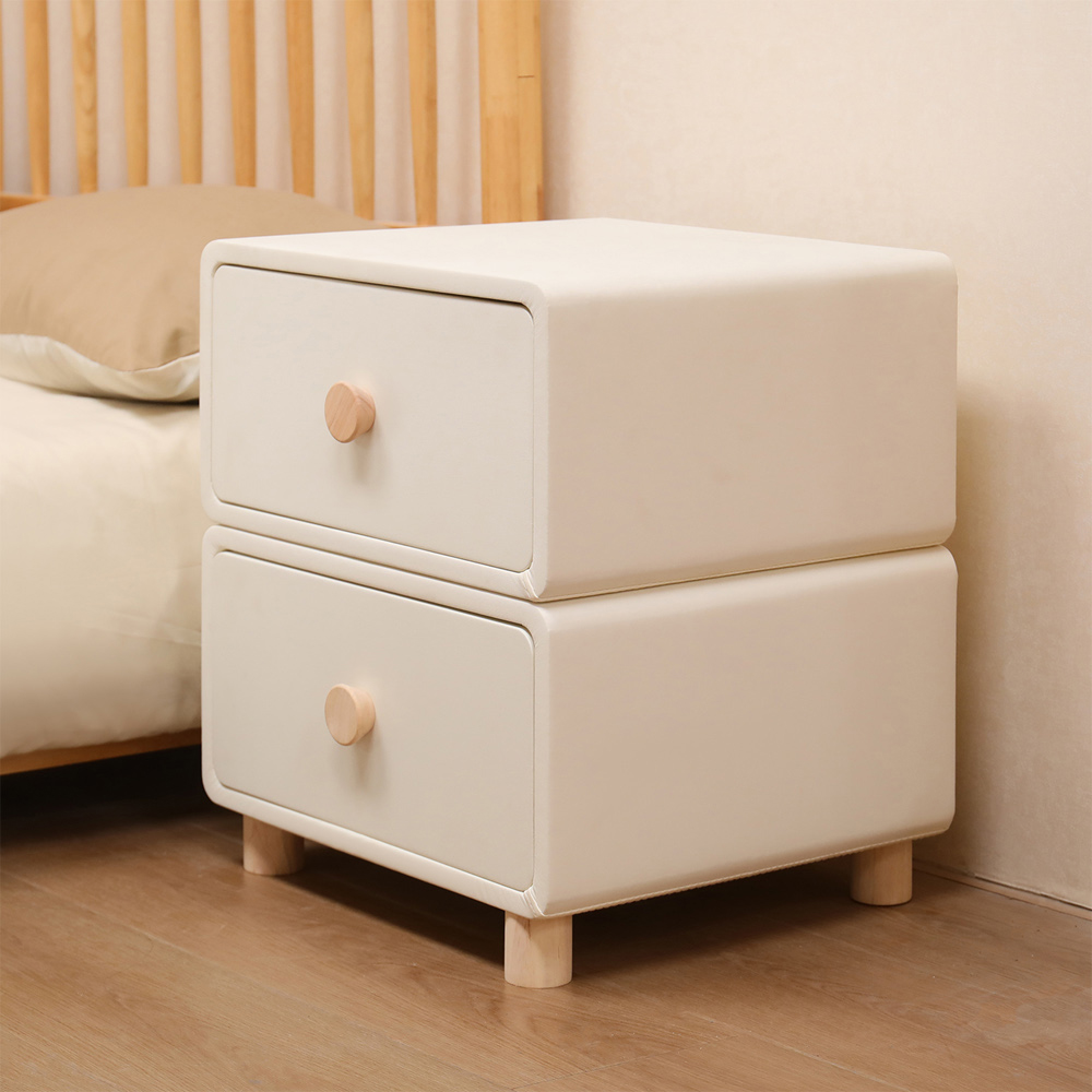 【AOTTO】簡約風免安裝實木雙層床頭櫃(FT-005), , large