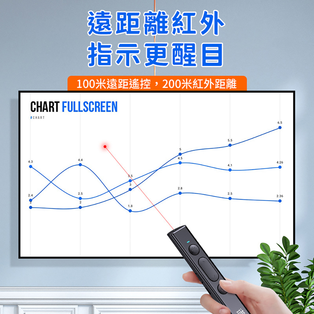 【禾統】多功能紅光簡報筆/Q101/紅光/充電款(簡報筆 雷射筆 翻頁筆), , large