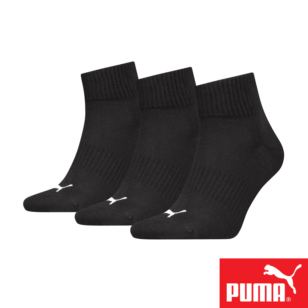 PUMA 男女款短筒襪3雙裝 彪馬 跳豹 男襪 女襪 短襪 腳踝襪 棉襪 柔軟 舒適 抗菌 除臭 減壓 耐磨 黑 白, , large
