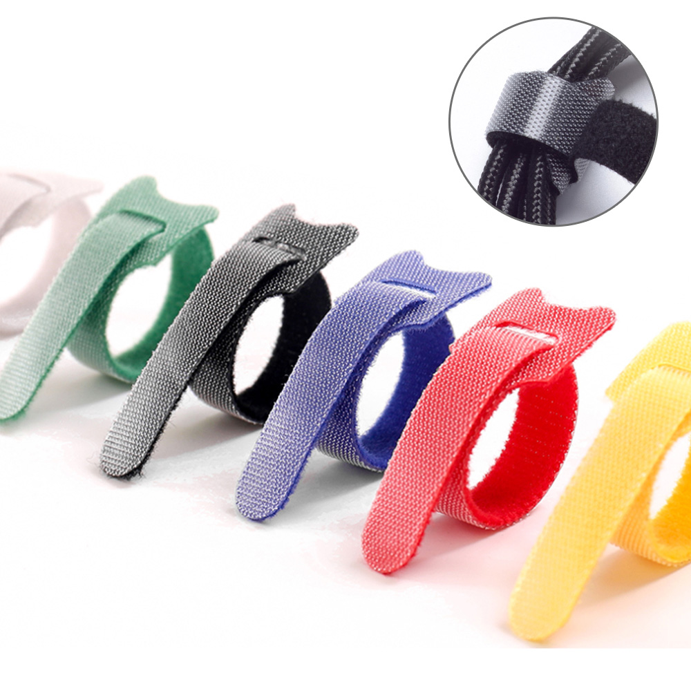 【上手家居】布面魔鬼氈束帶 6色組-混色(電線收納/束線帶/集線/繞線器/魔鬼沾/收線扣/紮線帶), , large