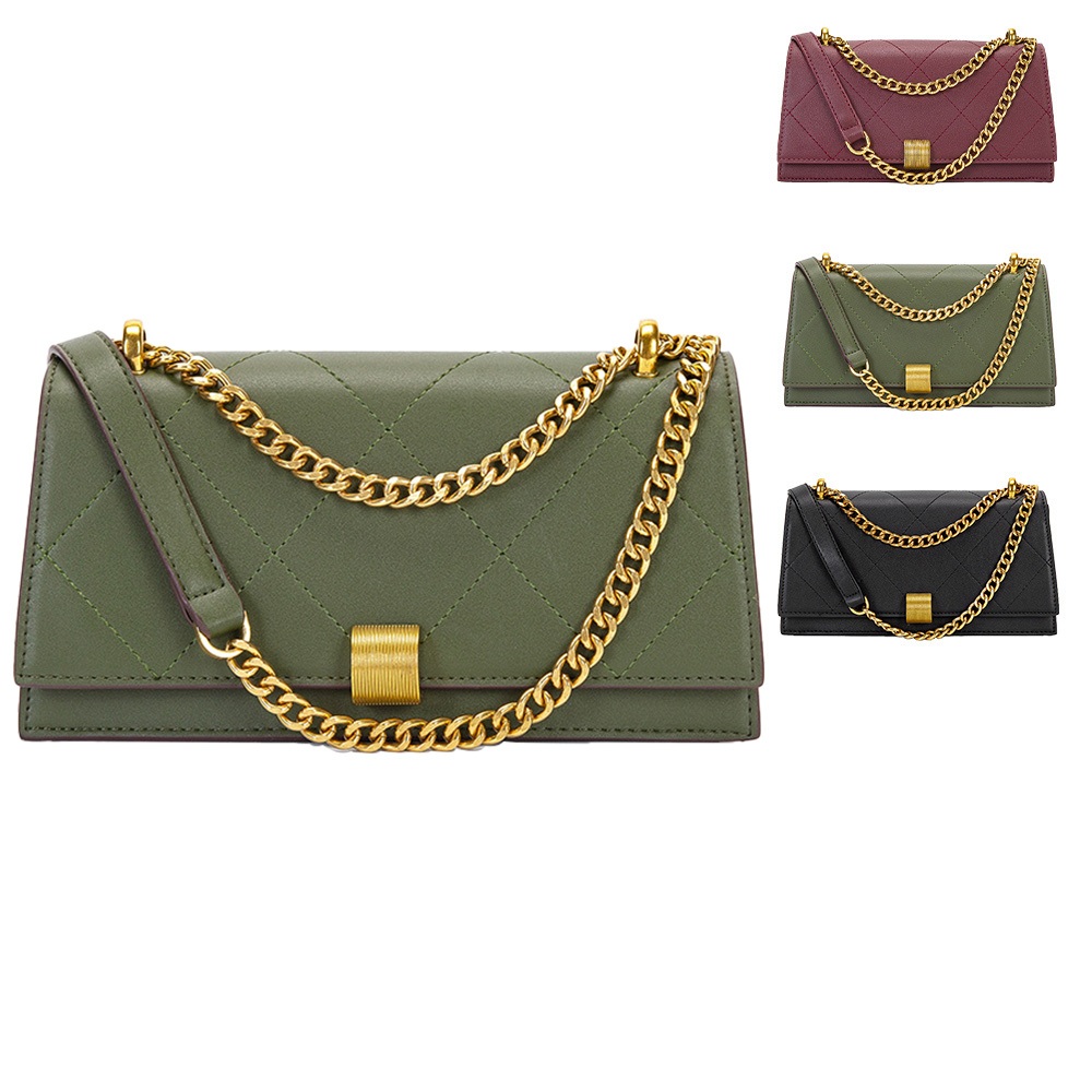 SPRING-菱格鍊條包 刺繡鍊條小斜背包 菱格晚宴包 -多色 菱格鍊條肩背包, , large