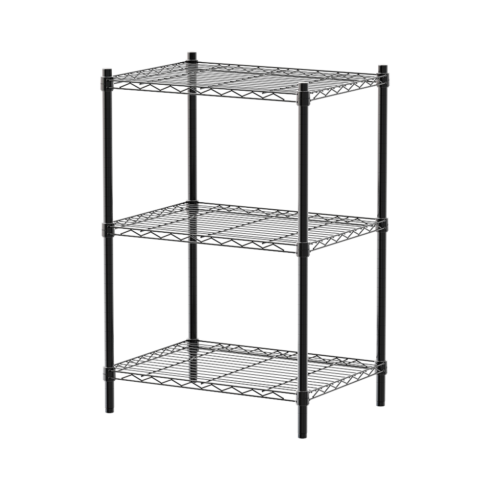 【Y HOUSE】60x45x90cm Lightweight Three-layer Iron Rack Iron Rack Shelf - Painted Black