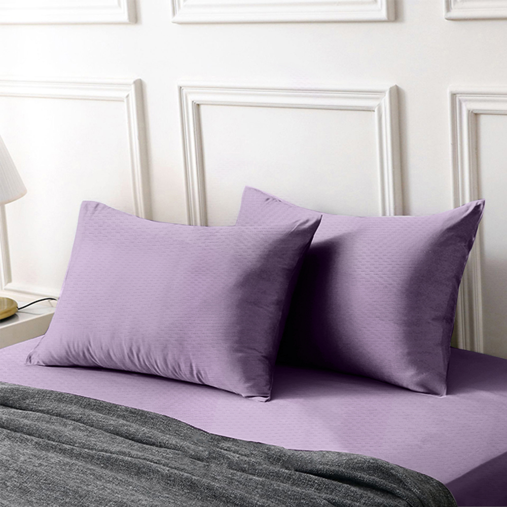 【寢室安居】護理級銀離子100%防水防蹣抗菌透氣保潔枕套-1對-紫色, , large