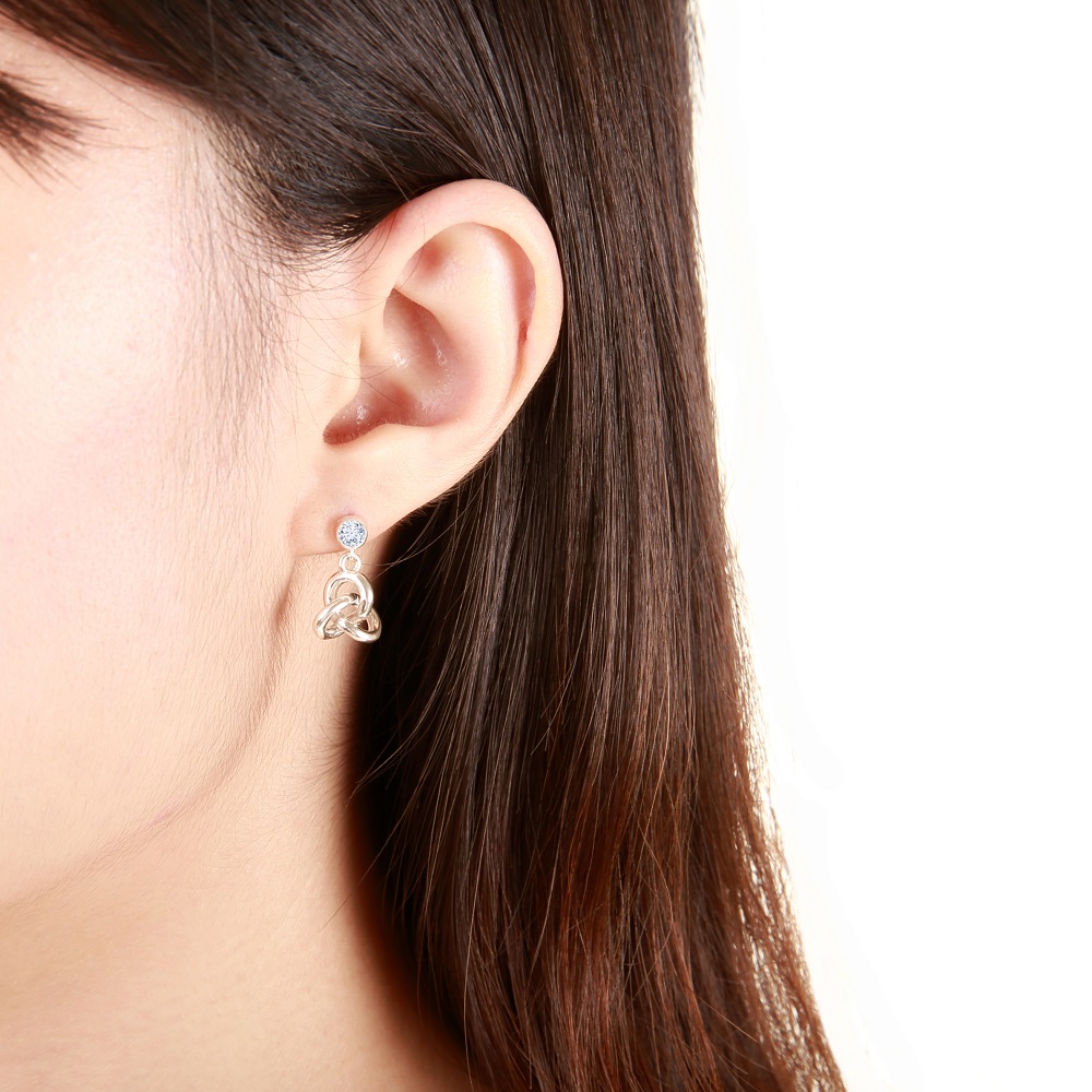 【Angel & Me】Love infinity s925 sterling silver earrings gift, , large