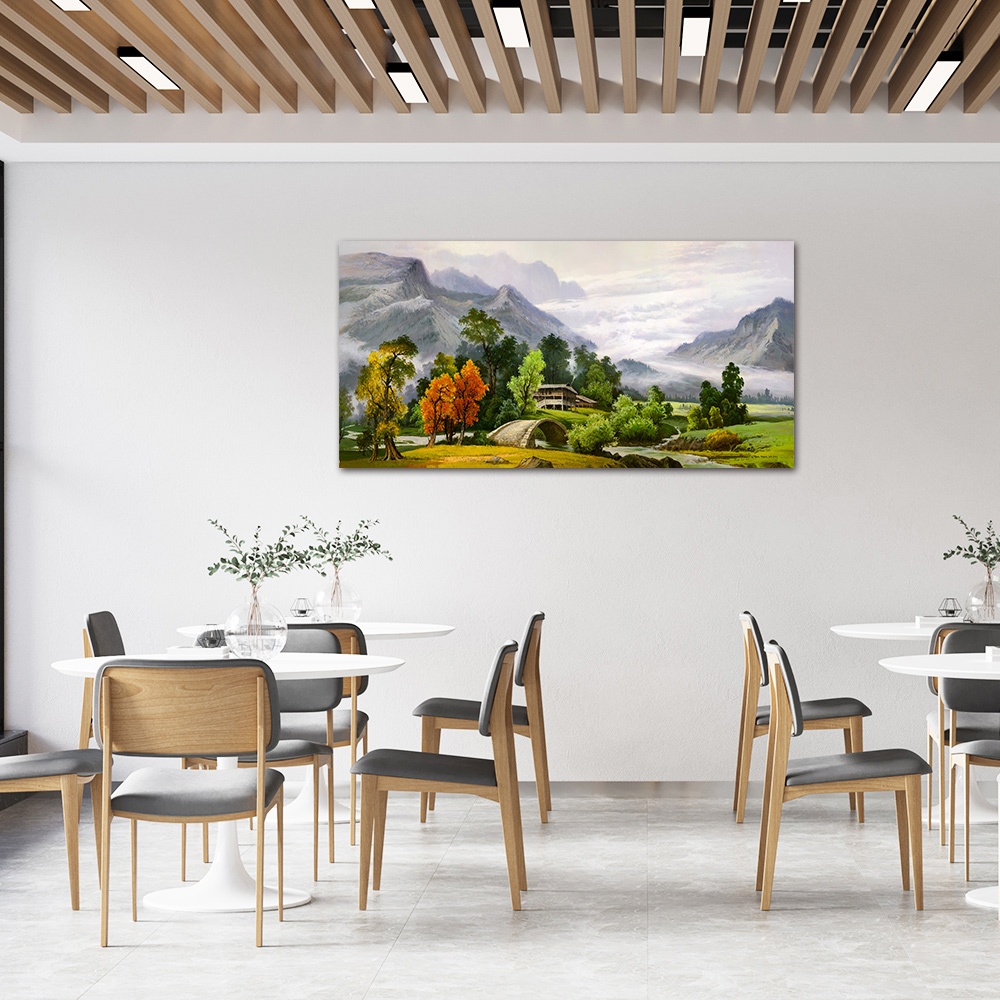 【御畫房】春山如笑 國家一級畫師手繪油畫60×120cm(VF-114), , large