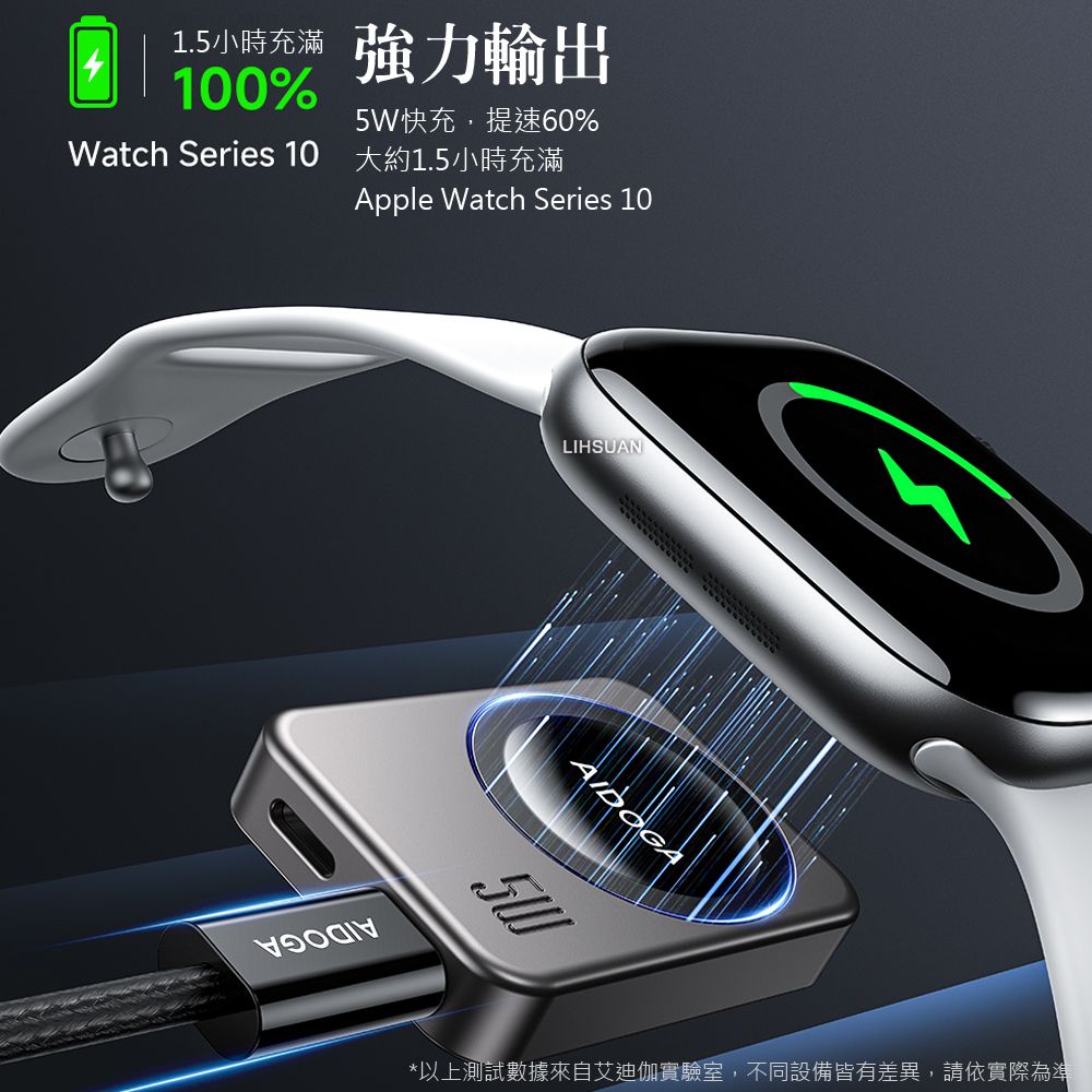 AIDOGA艾迪伽 LQ MAG4041 星航U系列Apple Watch全系列磁吸無線充電器5W, , large