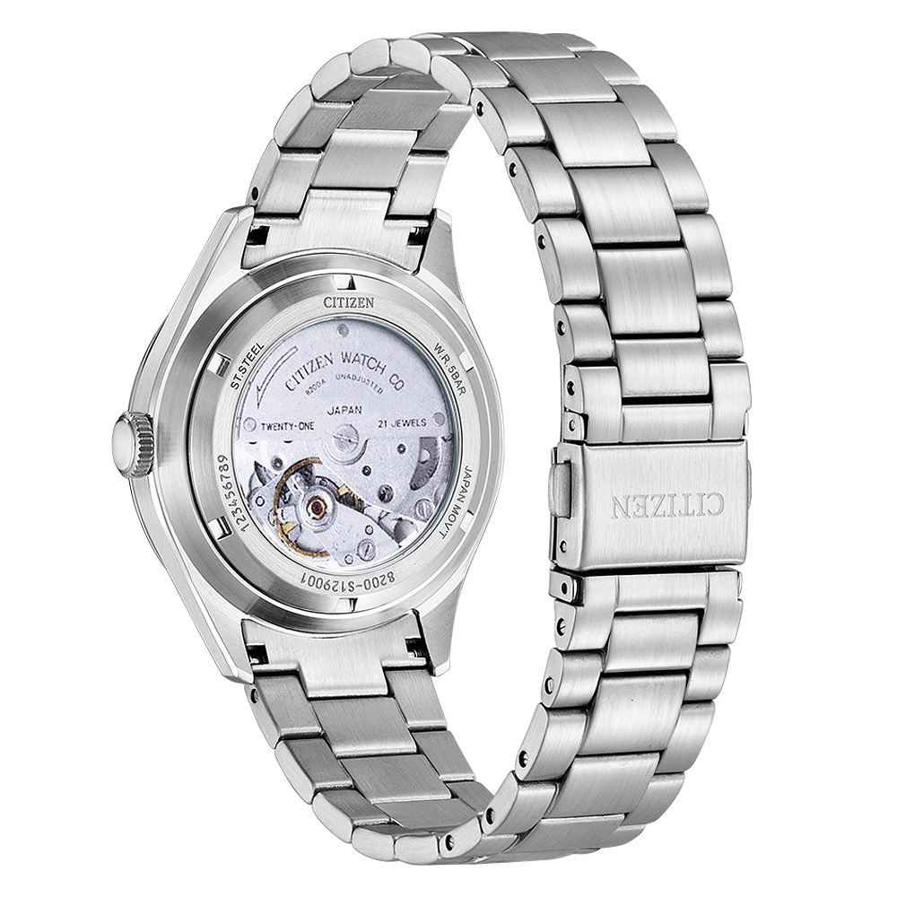 CITIZEN 星辰 C7 經典復刻日曆機械錶-銀x藍 NH8391-51L, , large