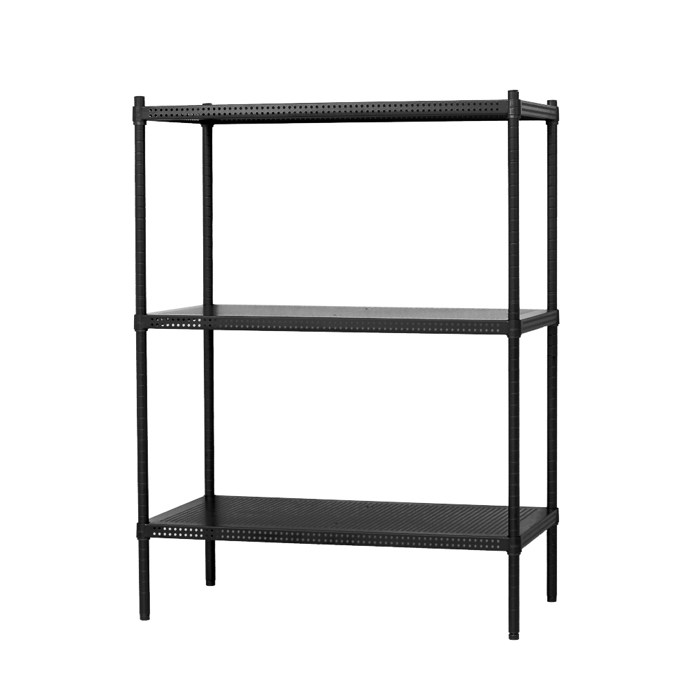 【Y HOUSE】90x35x120cm perforated plate three-layer rack perforated plate rack iron rack - black paint, , large