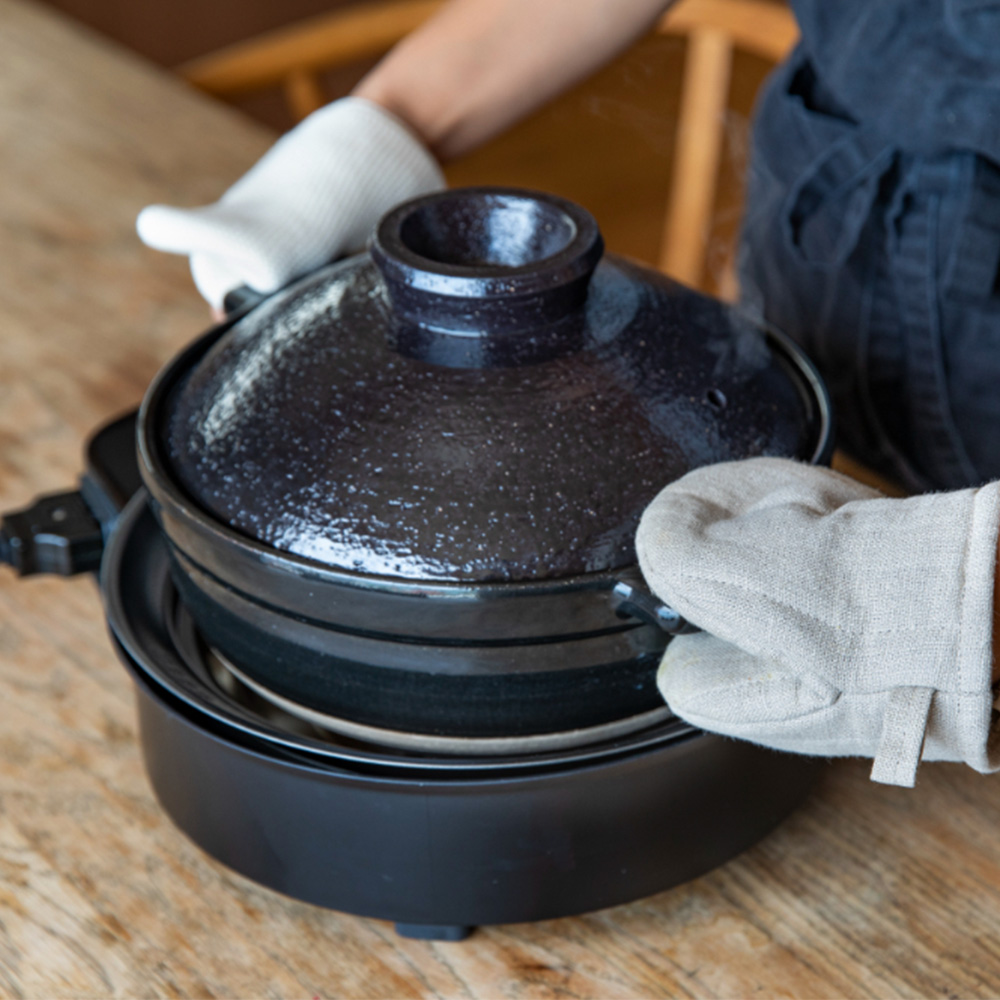 Siroca x 長谷園伊賀燒 多功能調理蒸煮鍋, , large