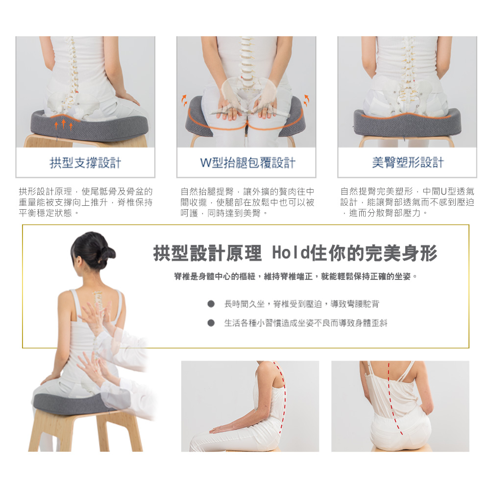 【日本旭川】AIRFit氧活力進階版人體工學護脊腰靠坐墊組  透氣 坐墊 腰靠墊 椅子靠墊 坐靠墊 辦公 電腦椅 記憶棉, , large