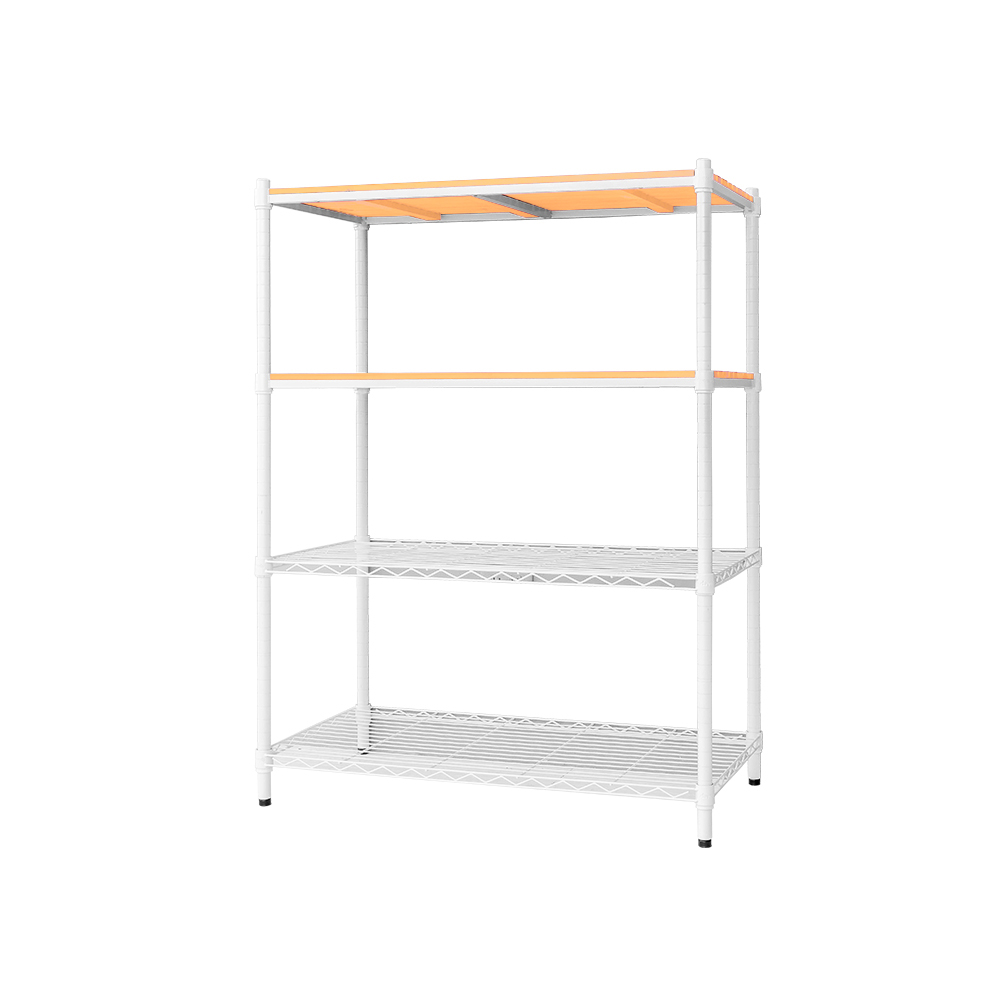 【Y HOUSE】90x45x120cm pine four-layer storage rack rack iron rack - painted white wood, , large