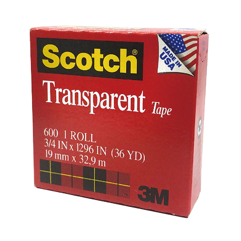 【3M】Scotch 透明膠帶 19mmX32.9m / 個 600(紅盒), , large